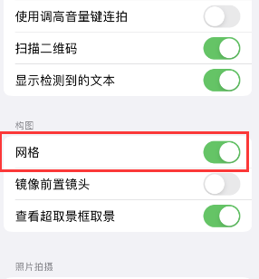 桦甸苹果手机维修网点分享iPhone如何开启九宫格构图功能 