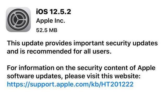 桦甸苹果手机维修分享iOS12.5.2发布，建议所有老苹果用户安装 
